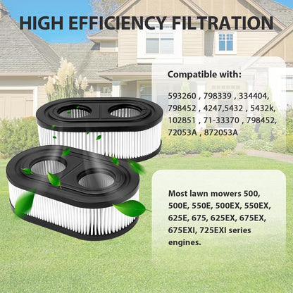 593260 Lawn Mower Air Filter - High-Quality Replacement for Most Engines | 2-Pack