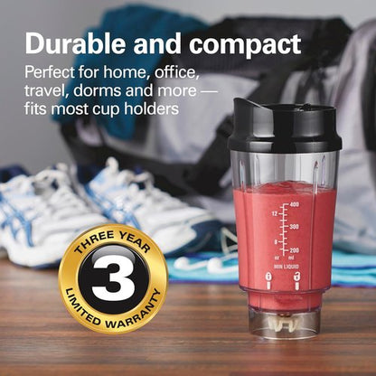 Hamilton Beach Portable Travel Cup - 14 Oz BPA-Free Smoothie Maker with Durable Stainless Steel Blades - Black