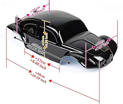 SummitLink Custom Body Compatible for 1/10 1/8 Scale RC Car or Truck (Truck not Included) (Muddy Green Over Black)