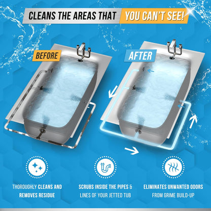 **Jetted Tub Cleaner | 12 Active Cleaning Tablets for Whirlpool & Spa Baths - Septic Safe & Effective**