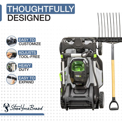 StoreYourBoard Garage Tool Organizer Wall Mount – Heavy Duty Garage Wall Organizer for Garage Organization and Storage, Broom Holder Wall Mount for Gardening Tools & Yard Tools – 64" Holds 600 lbs