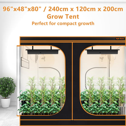 HydroHaven 8x4 Grow Tent Kit (96"x48"x80") - Heavy-Duty 600D Diamond Mylar Lining, 98% Reflective, Viewing Window & Waterproof Floor Tray for Hydroponics Indoor Growing