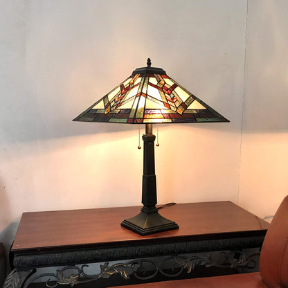 Chloe Table Lamp CH1T182AM16-TL2, Glass, Multi-Colored