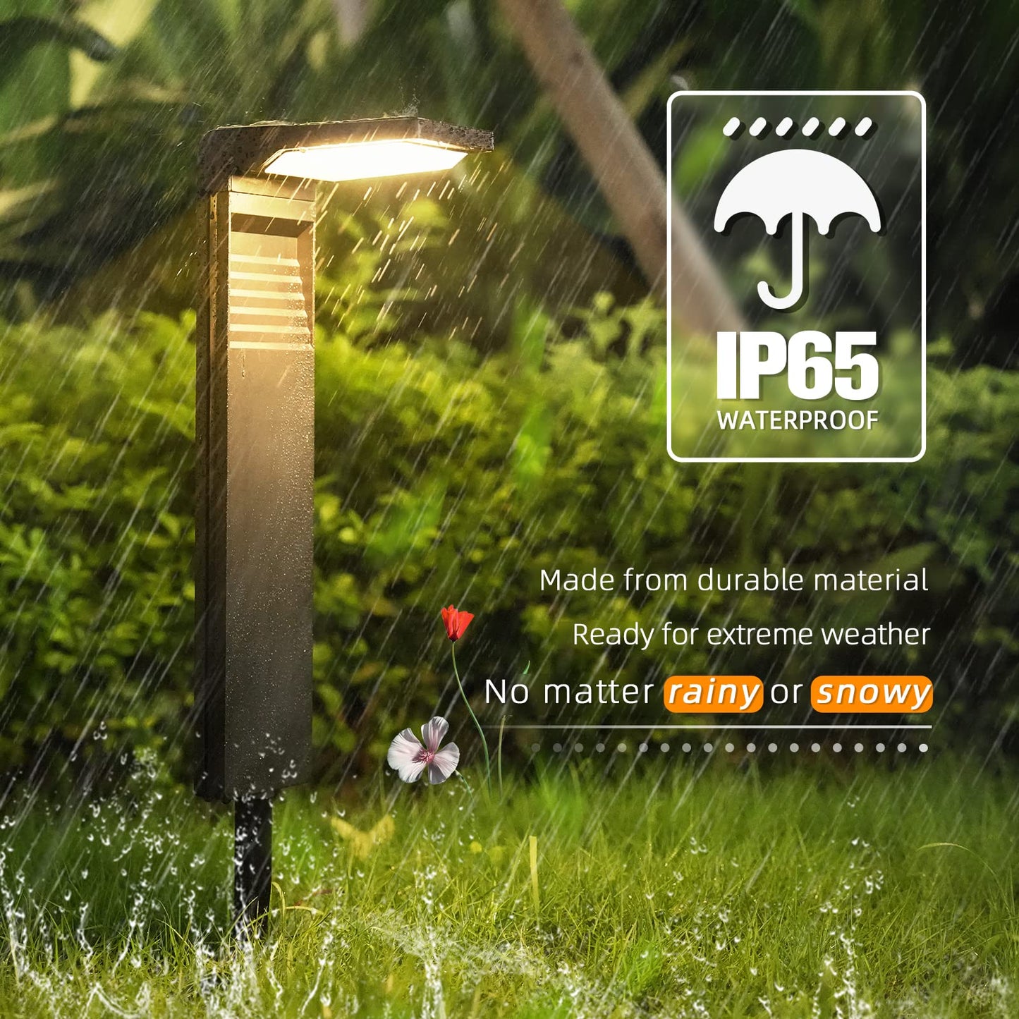JOFIOS Solar Pathway Lights 6Pack with Warm White and Cool White Mode, Modern Solar Path Lights Outdoor Waterproof, Perfect Solar Lights for Backyard, Lawn, Driveway, Walkway, Garden Decorative.
