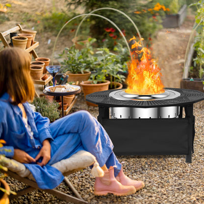 40-Inch Fire Pit Surround for Solo Stove Surround, 360° Safety Protection for Solo Stove Bonfire Accessories, Rust-Resistant Metal, Resistant to High Temperatures, Inner Diameter of 24 Inches