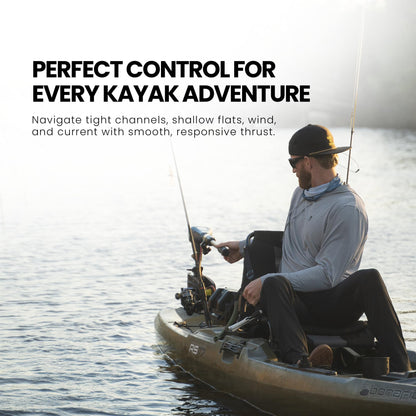 Newport Kayak Series 36lb Thrust Transom Mounted Saltwater Electric Trolling Motor w/LED Battery Indicator (24" Shaft)