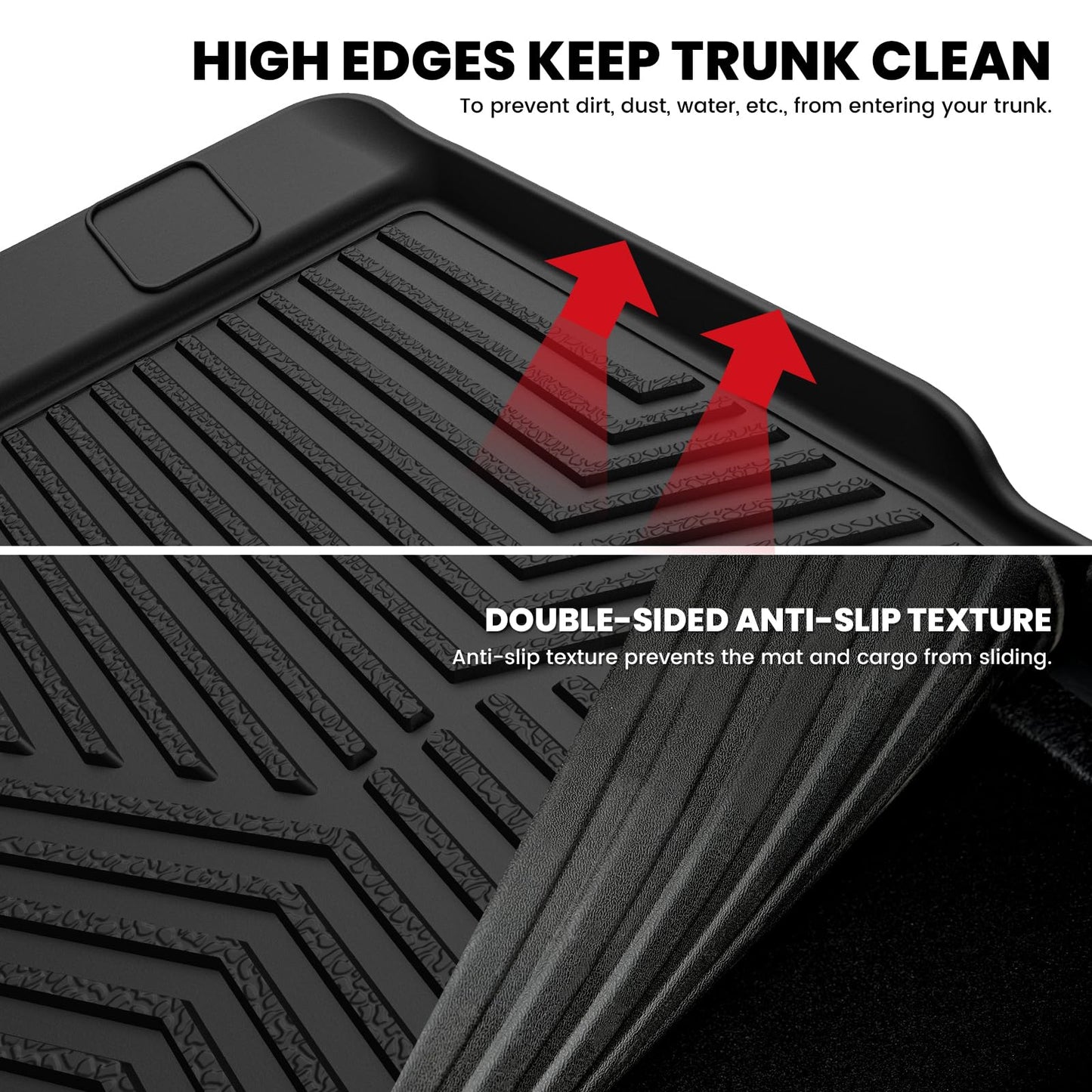 LASFIT Cargo Mat for Toyota 4Runner 2010-2024 (Only Fit 5-Seats) Back Seat Protector for 5th gen 4Runner Seater Accessories (Fit W/O Sliding Cargo Tray, Rear Backrest Mats+Rear Trunk Mat)