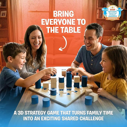 Foros 3D Board Game | Strategic Wooden Game with Unique Play | Family Game for Kids &amp Adults | Fun Entertainment for Game Night | Fast Paced Easy to Learn Multiplayer | MESH Accredited Award Win