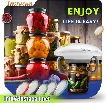 INSTACAN Electric Jar Opener - Higher Torque, One Touch Operation for Easy Lid Removal | Ideal for Seniors & Arthritic Hands (White)