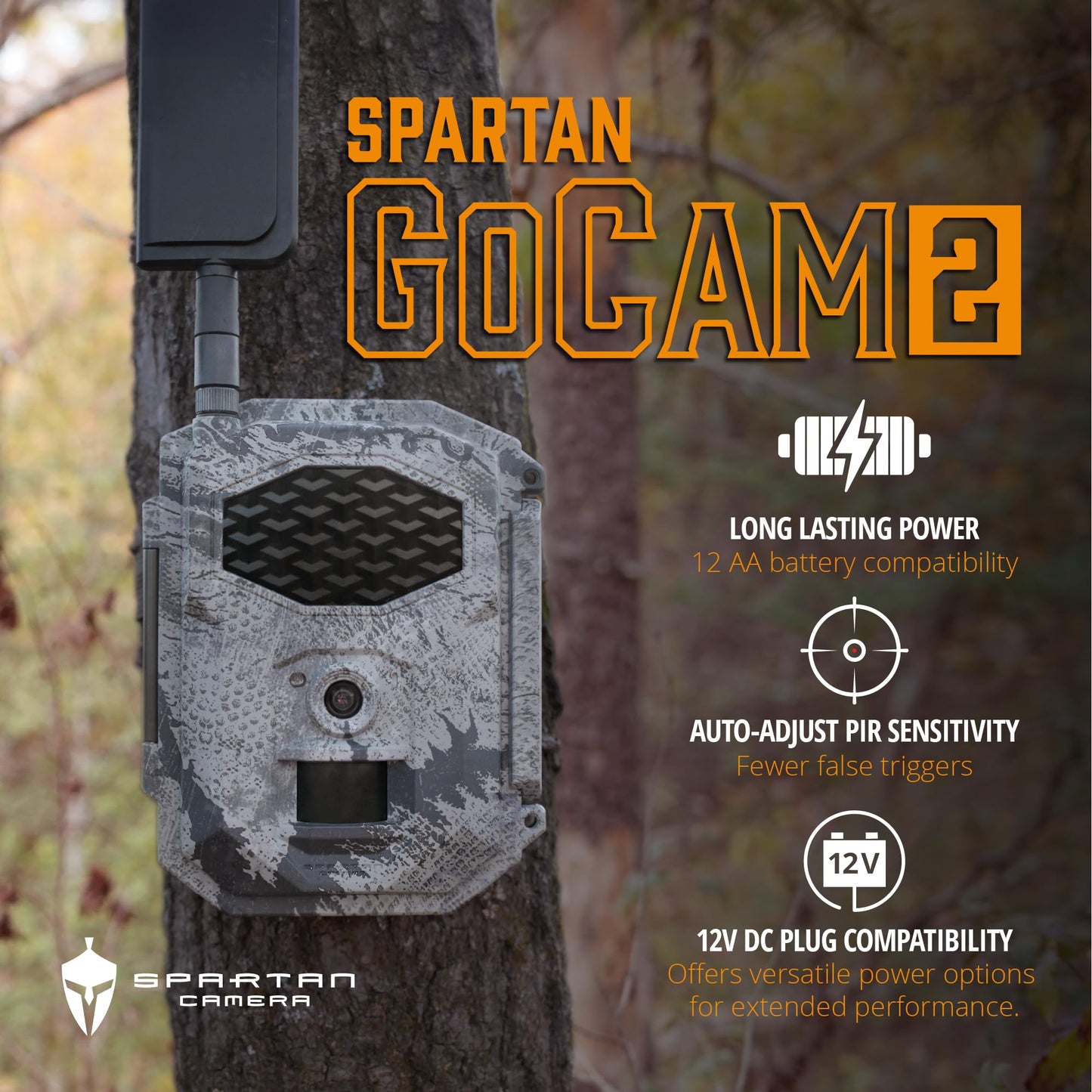 Spartan Camera GoCam2 Cellular-2 Pack, APP Control Trail Camera, 4G LTE, 1080P Video, FHD Photos, No Glow, Night Vision, Motion Activated, IP65 Water Resistant (Spartan Areus, Multi-Carrier)