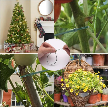 Glufirm Green Zip Ties - 8 Inch (100 Pack) | 45lb Tensile Strength, UV & Cold Resistant for Home & Garden