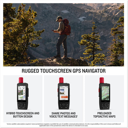 Garmin GPSMAP H1i Plus Rugged Hiking Premium GPS Handheld Navigator with inReach Plus Satellite Technology to Share Text, Photos, Voice Messages, SOS Off-Grid, Long Battery Life, Preloaded Maps Bundle