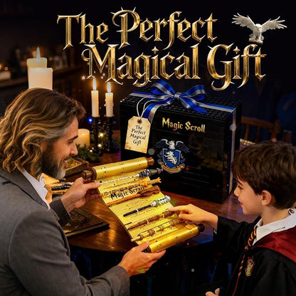 Sosuy Magic Scroll Wand Building Blocks Set — Wizard Scroll Kit with 6 Active Wands Collector Display Model Construction Ideal Gift for Fantasy Movie Fans for Kids Teens Adult 761 Pcs 8+