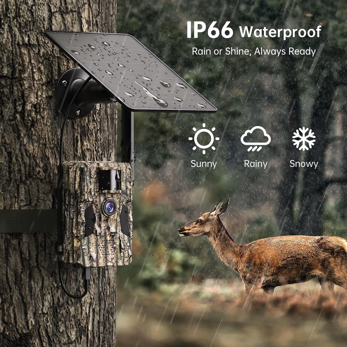 SEHMUA 3rd Cellular Trail Cameras with 2K Live Streaming, 4G LTE Unlimited Data Plan Built-in SIM Card, 4W Solar Powered Game Cam, 48MP Photo, No Glow Flash