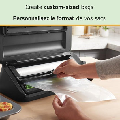 FoodSaver Vacuum Sealer Bags - Custom Length Airtight Food Storage Rolls, 5 Count (2 Pack 8" & 3 Pack 11")