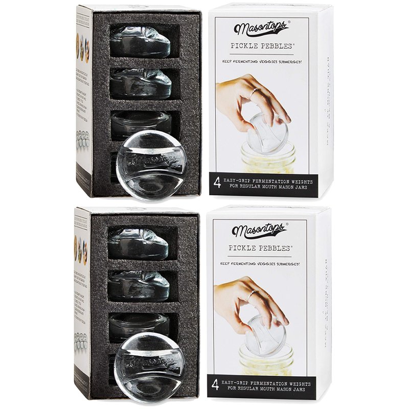Masontops Pickle Pebble Glass Fermenting Weights - Pickling Fermentation Weight Set - Small Mouth Size For Mason Jar Fermentation Kit