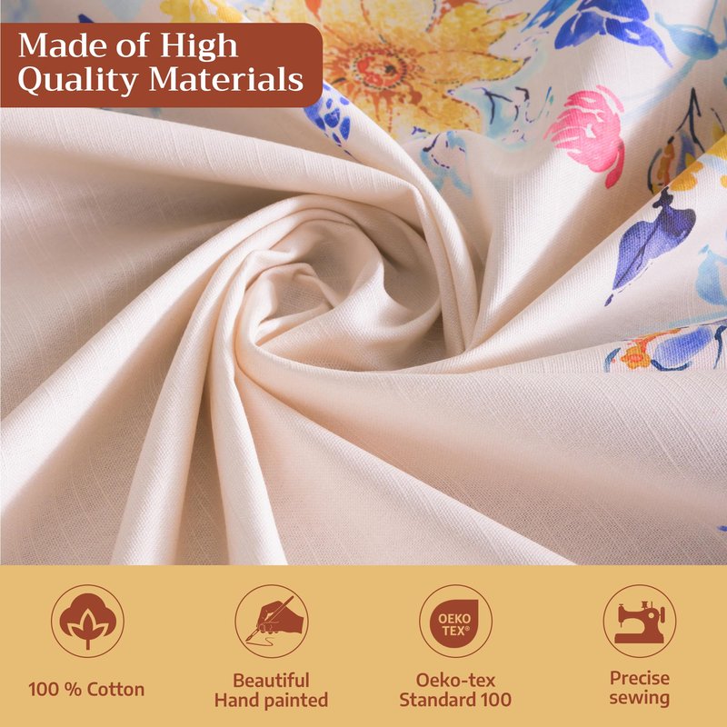 Maison d' Hermine Table Cloth Rectangle Table 100% Cotton 70 x 120 Inches Tablecloth Reusable Decorative for Dining Kitchen Room Farmhouse Home Gifts for Mothers Day Spring Summer - Girassol