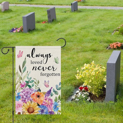 Heyfibro Memorial Garden Flag - Double-Sided Burlap Butterfly Design | 12x18 Inch Sympathy Decor