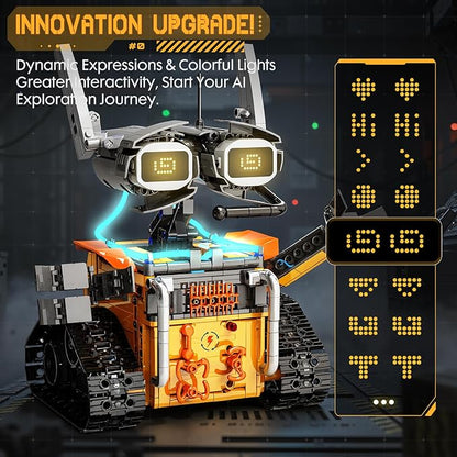 5in1 STEM Robot Building Kits for Kids 6-12 App &amp Remote Control STEM Dinosaur Tank Robot Building Toys for Kids 899Pcs DIY Science Building Sets Erector Sets for Boys Girls Birthday Xmas Gifts