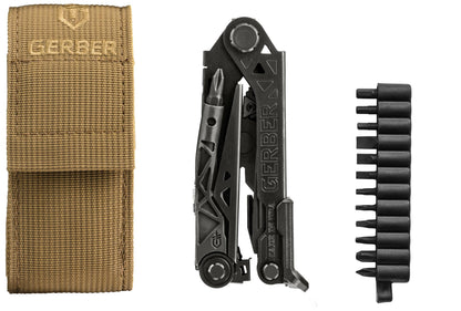 Gerber Gear Center Drive Rescue - Multitool Knife with Pliers, Strippers & Strap Cutter - Portable EDC Tactical Gear for Camping & Outdoor - Utility Tool - Berry Compliant Sheath - Made in USA - Black