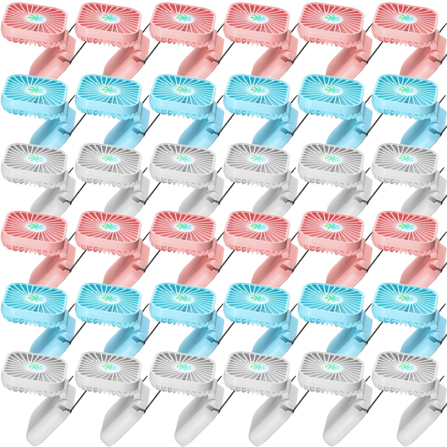 Hortsun 36 Pack Mini Necklace Fans Bulk USB Rechargeable Handheld Folding Fan with 3 Speeds, Quiet Personal Cooling Fans Bulk Gifts for Women, Eyelash, Teachers, Wedding Favors, Travel, Outdoor