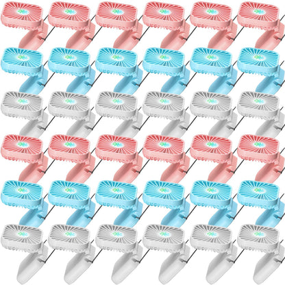 Hortsun 36 Pack Mini Necklace Fans Bulk USB Rechargeable Handheld Folding Fan with 3 Speeds, Quiet Personal Cooling Fans Bulk Gifts for Women, Eyelash, Teachers, Wedding Favors, Travel, Outdoor