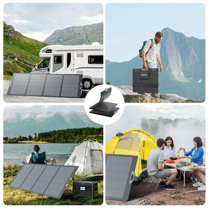 GRECELL 350W Portable Solar Panel for Power Station Generator, Foldable Solar Panel, 37.4V High-Efficiency Solar Charger 350W Power Backup with XT60/Anderson Output for Outdoor Van Camper Off-Grid