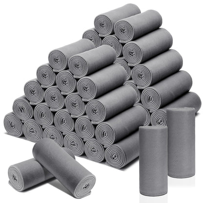 Macarrie 50 Pcs Fleece Blankets Bulk 50 x 60 Inch Soft Fleece Throw Blankets Warm Lightweight for Home Office Wedding Guest Gift Spring Outdoor Camping Travel Homeless Pet Lap Sofa Bed (Gray)