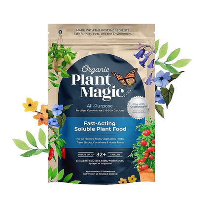 Organic Plant Magic - Fast-Acting Water Soluble Fertilizer - All-Purpose Plant Food for Garden & Houseplants | 1/2 lb Bag