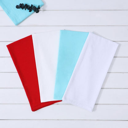 Clwellge 100% Cotton Flour Sack Dish Towels, Pack of 6, Blank Tea Towels Highly Absorbent for Kitchen, Drying and Cleaning 50x70cm (White)
