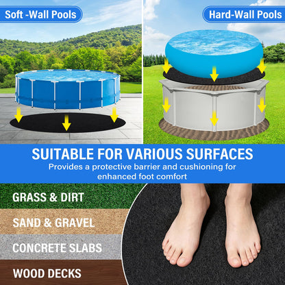TIXANF 350G/M² Thicker 24FT Pool Liner Pad,Seamless Above Ground Pool Liner, Thicker Durable Geotextile Material, Pre-Cut Heavy Duty Round Pool Liner Pad, Puncture Protection,Extend Liner Life(Black)