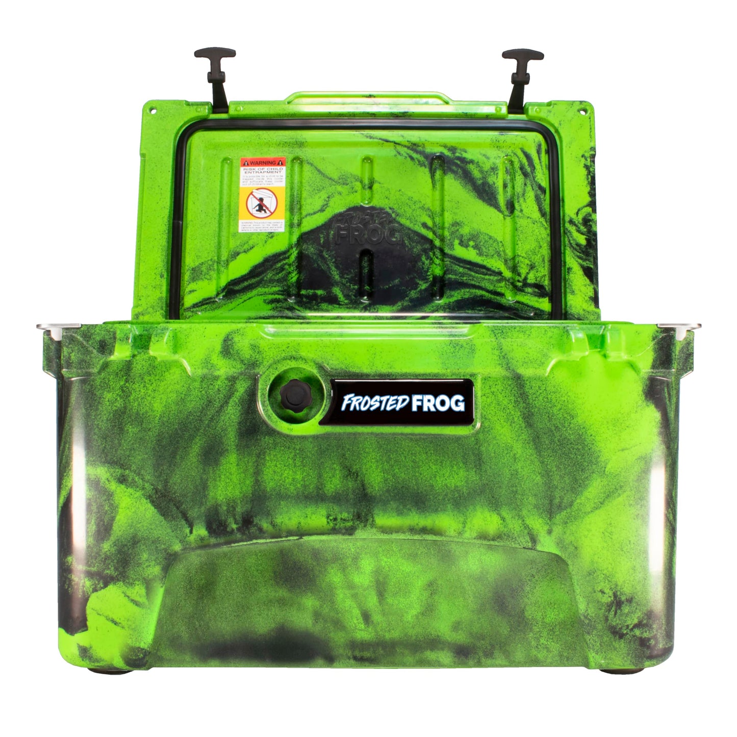 Frosted Frog Original Green and Black Camo 45 Quart Ice Chest Heavy Duty High Performance Roto-Molded Commercial Grade Insulated Cooler