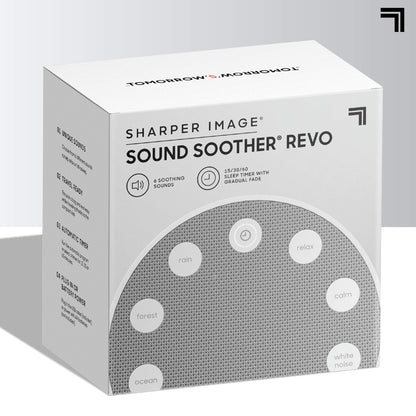 Sharper Image White Noise Sound Machine, 6 Soothing Nature Soundscapes for Baby Kids Adults, Portable Relaxation Therapy Device, Wellness Meditation & Naps, Peaceful Rest, Travel Sleep Aid, Timer