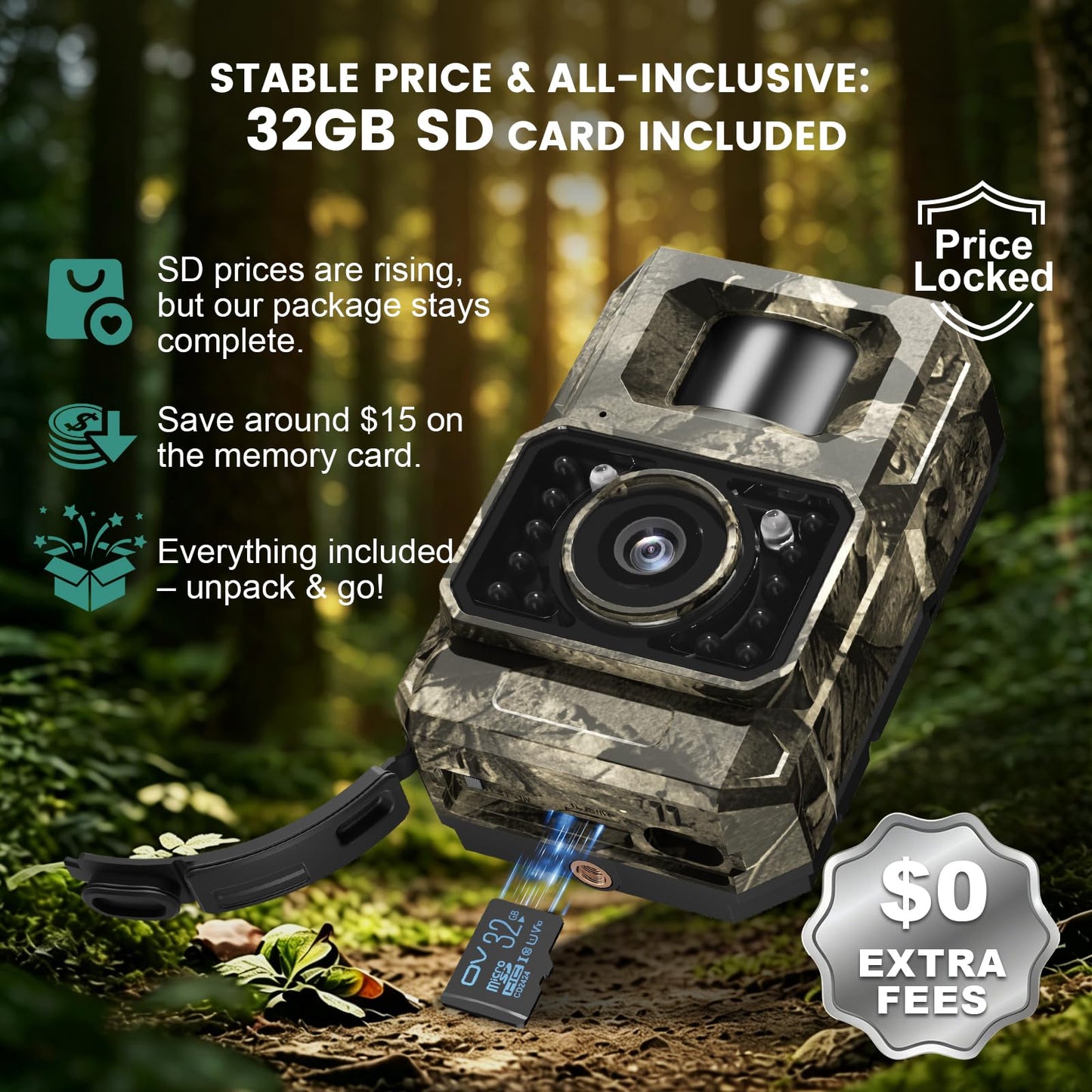 MAXDONE Solar Trail Camera 2 Pack - 4K 64MP WiFi Bluetooth Solar Deer Camera with Night Vision Motion Activated, Game Camera IP66 Waterproof, Wildlife Cameras Built-in Battery Rechargeable Power