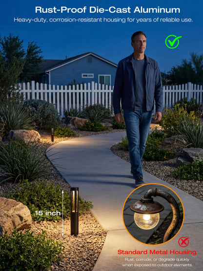 [6 Pack] CLOUDY BAY Low Voltage Path Lights,12-24V 3W LED Landscape Pathway Lights,1800K/2700K/3000K/4000K/5000K Outdoor Landscape Lighting for Driveway,Aluminum