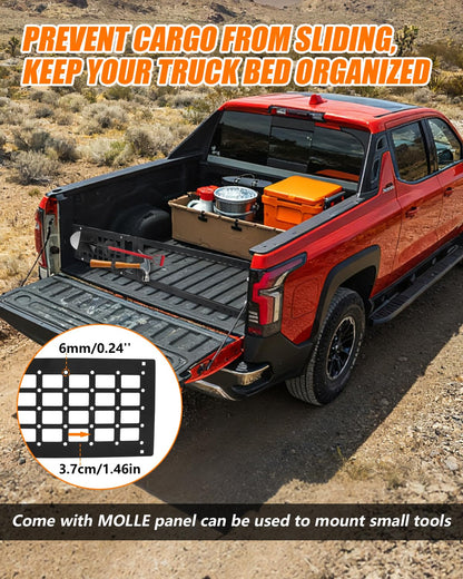 ADTOPI Adjustable Truck Bed Divider Organizer Compatible with 47'' to 67'' Pickup & Trucks bed, Aluminum Cargo Management Separator Molle Panel, Universal Truck Bed Divider Storage Accessories