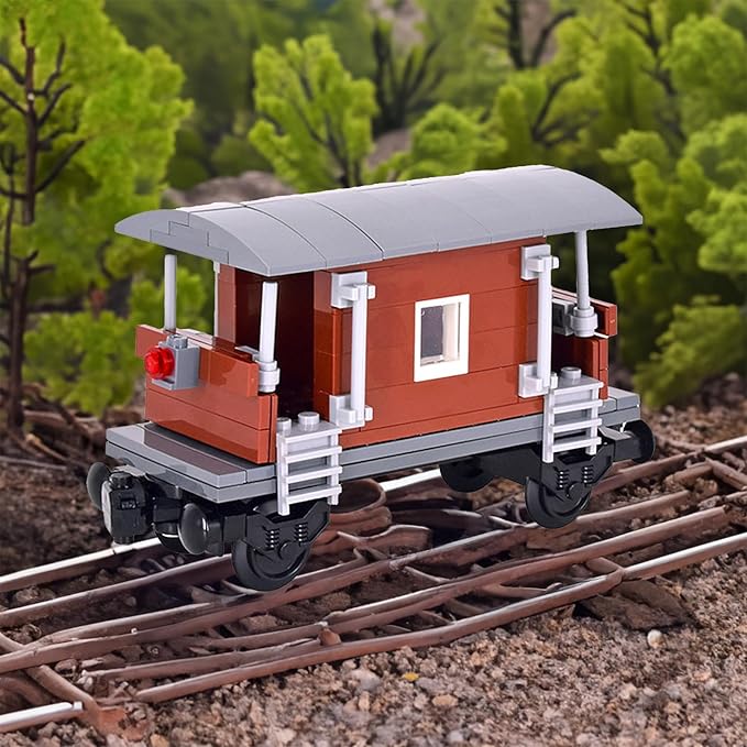 6IN1 City Freight Train Car Building Set DIY Toys for Teens and Adults Compatible with Lego 630 Building Accessory (Stone Cart)