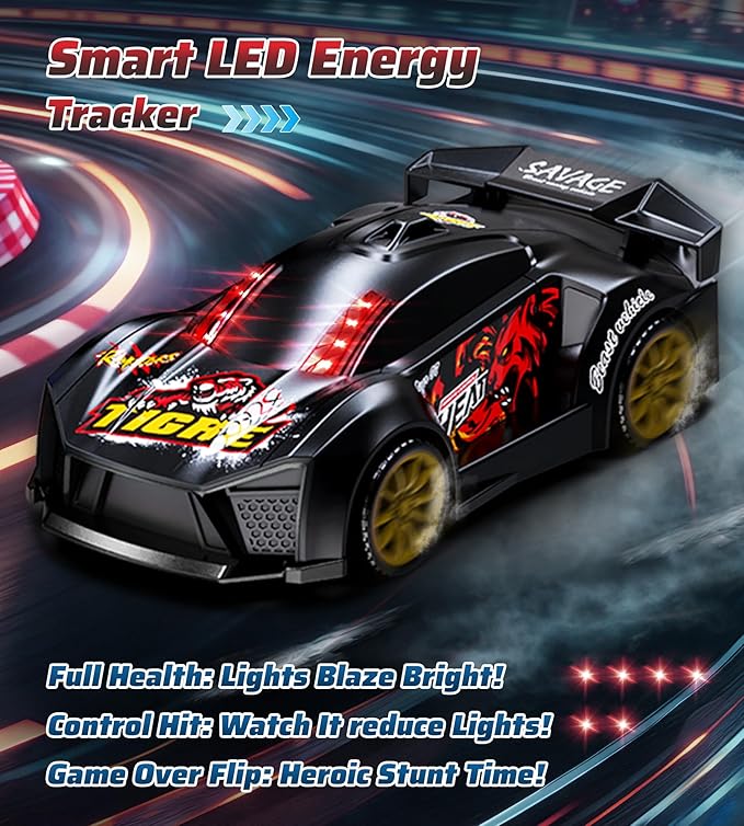 Interactive Battle RC Car Set - RC Drift Car Innovative Ejection Launcher with Dual Remotes 2.4G Sensor Chase Game Parent-Child Interactive Toy Car for Kids Ages 6+