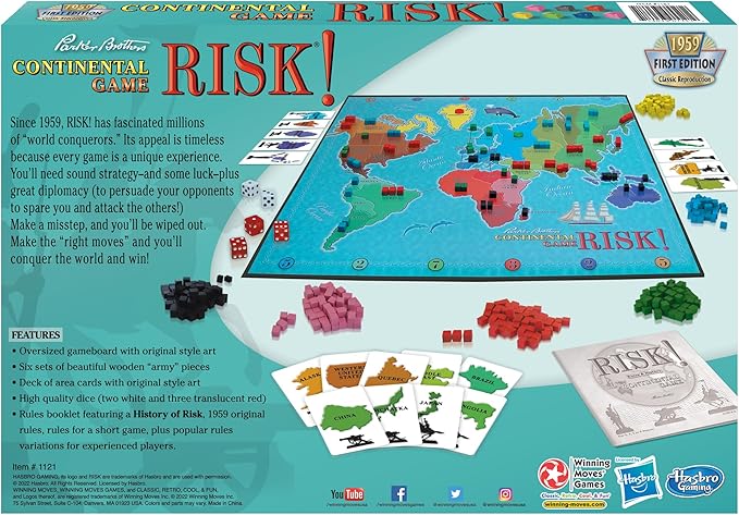 Risk 1959 The Classic Reproduction of Risk with Original Artwork and Components by Winning Moves Games USA The World Domination and Strategy Battle Game for 2 to 6 Players Ages 8+