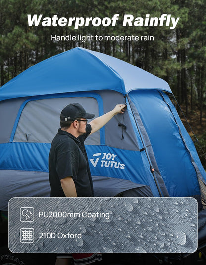 JOYTUTUS Automatic Truck Tent, Easy Set-up, Portable Truck Bed Tent 5.5FT with Rainfly, Truck Camping Tent with Waterproof PU2000mm Double Layer for 2 Person - Blue