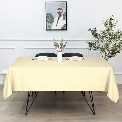 sancua Rectangle Tablecloth - 54 x 78 Inch - Stain and Wrinkle Resistant Washable Polyester Table Cloth, Decorative Fabric Table Cover for Dining Tables, Buffet Parties and Camping, Beige