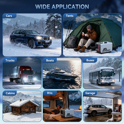 MUDIRO Diesel Heater 12V/24V/110V 8KW with CO Protection (Auto Shut-off & Alarm), Thermostat, Remote, TFT Display, Auto Altitude Adjustment, Chinese Diesel Heater for Camping, RV, Tent
