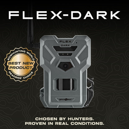 SPYPOINT Flex-Dark Twin Pack Cellular Trail Camera, 40MP Photos, 1080p Video + Sound, No-Glow Game Camera, Hunting Night Vision, Motion Activated,100ft Detection, No WiFi Needed Trail Cam
