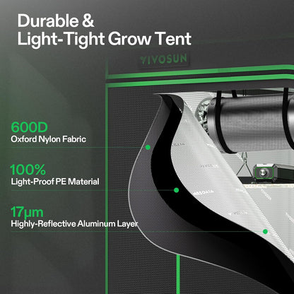 VIVOSUN Grow Tent Kit - WiFi-Controlled 1-Plant System with Full Spectrum LED Light | 2x2ft Size, Automatic Ventilation
