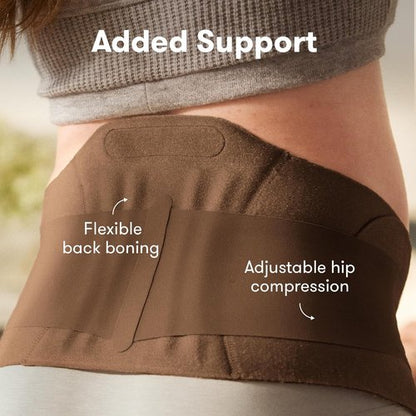 Frida Mom Pregnancy Belly Band - Ultimate Support for Back, Hip & Pelvic | Adjustable, Lightweight, Cocoa S/M