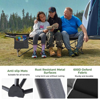 TIMBER RIDGE 32.5in Extra Wide Heavy Duty Camping Cot for Adult, Easy Set Up Oversized Sleeping Cot with Carry Bag for Camping, Travel and Outdoors, Support up to 450lbs, Black