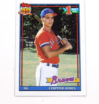 1991 Topps Baseball Complete Set (792) Chipper Jones Rookie