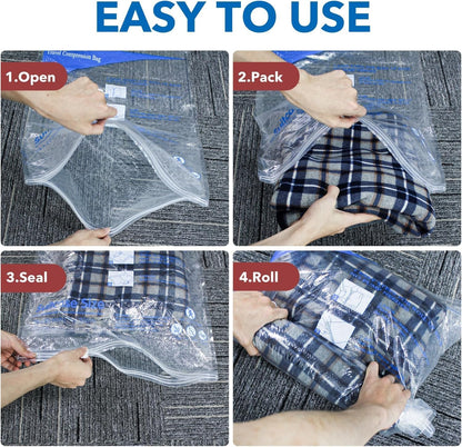 Vacuum Seal Bags - Skiennix Travel & Home Storage | 36-Pack with Electric Pump for Compact Clothing & Bedding