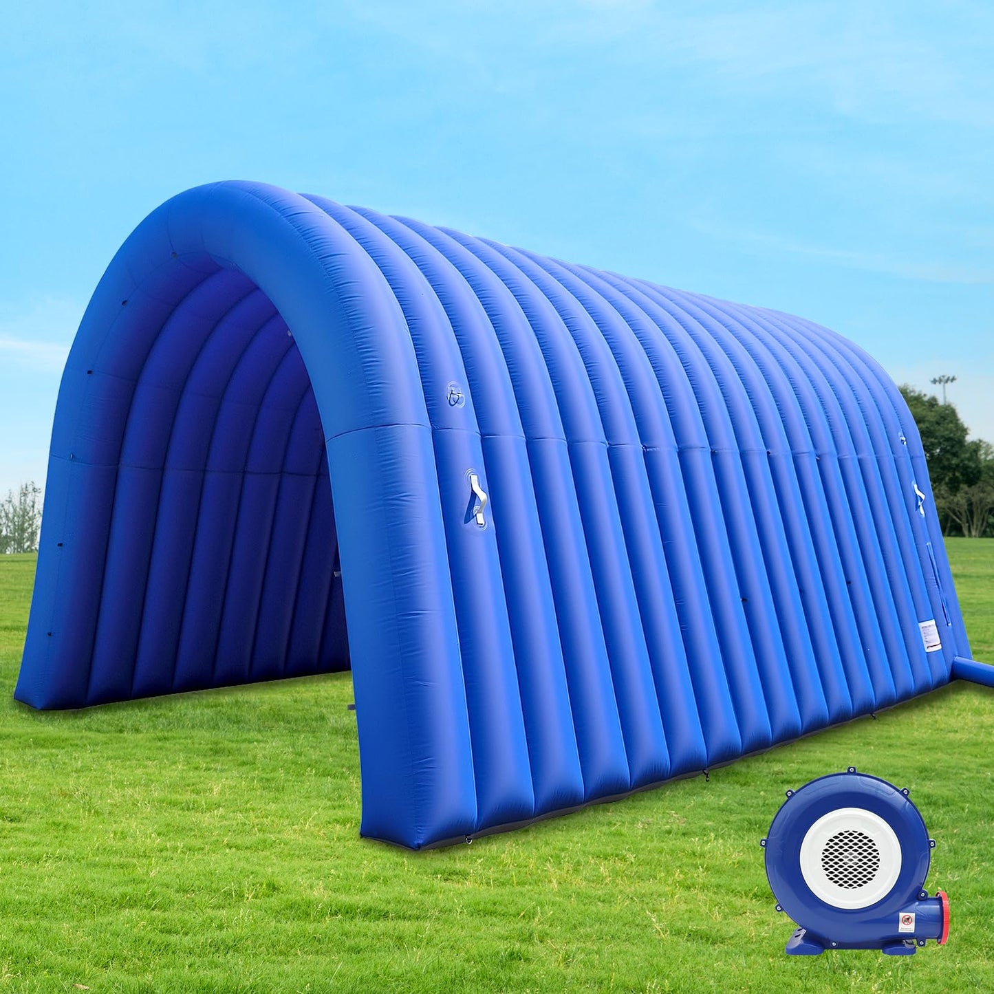 20X10x10Ft Inflatable Sports Tunnel Entrance with Blower Inflatable Tunnel Tent for Business Advertising Event Exhibition（Blue）