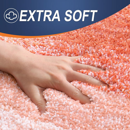 OLANLY Bathroom Runner Rug - Extra Soft Microfiber Mat | Quick-Dry, Washable, 47x17, Coral Color